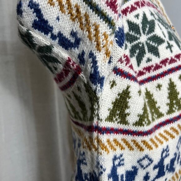 Alpaca Connection Wool Sweater Fair Isle Hand Knit Peruvian Women's Size XL - Picture 6 of 9